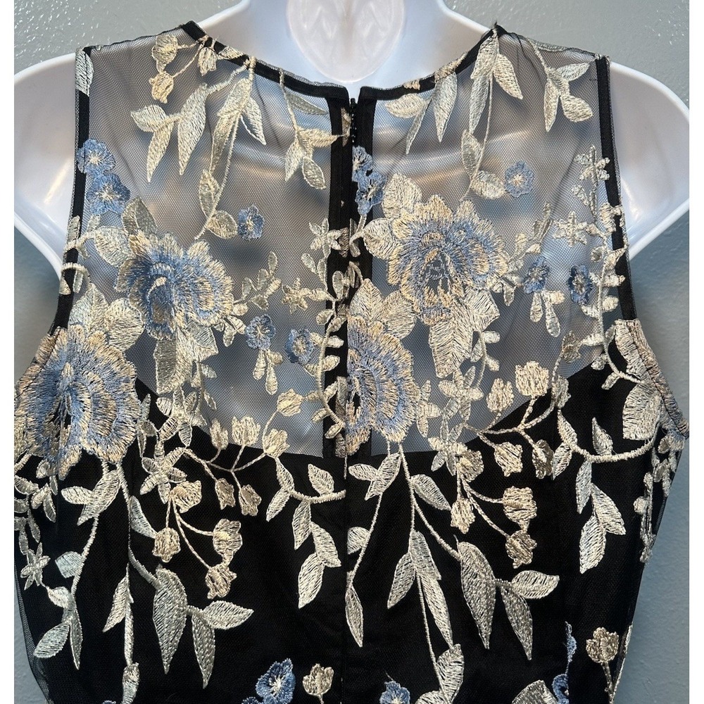 White House Black Market Dress Women's Size 8 Black Ivory Lace Lining Sleeveless - Picture 10 of 13